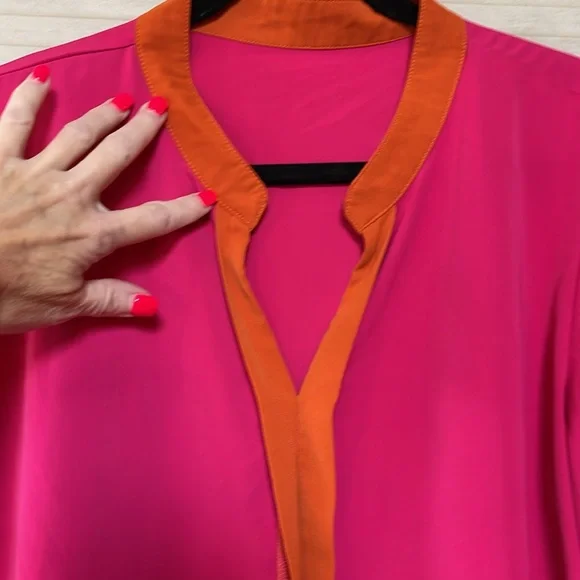 SHEIN pink and orange blouse size XL - Picture 3 of 8